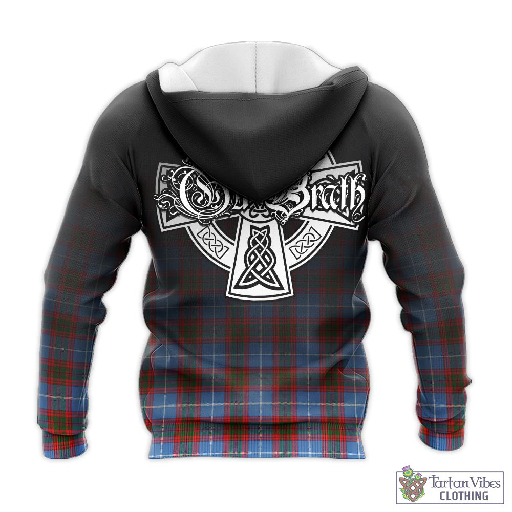 Tartan Vibes Clothing Congilton Tartan Knitted Hoodie Featuring Alba Gu Brath Family Crest Celtic Inspired