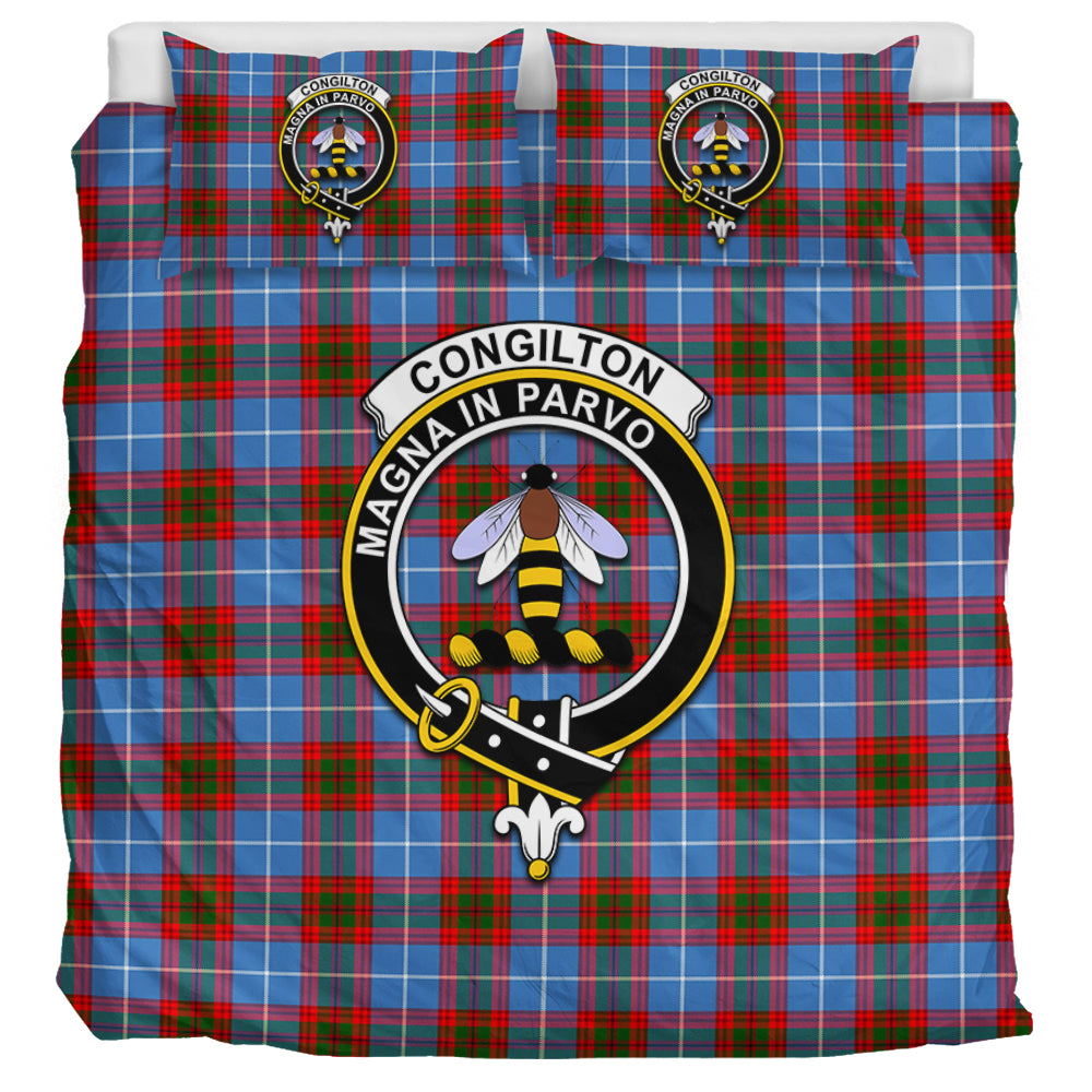 Congilton Tartan Bedding Set with Family Crest UK Bedding Set UK Super King 104*94 inch - Tartan Vibes Clothing