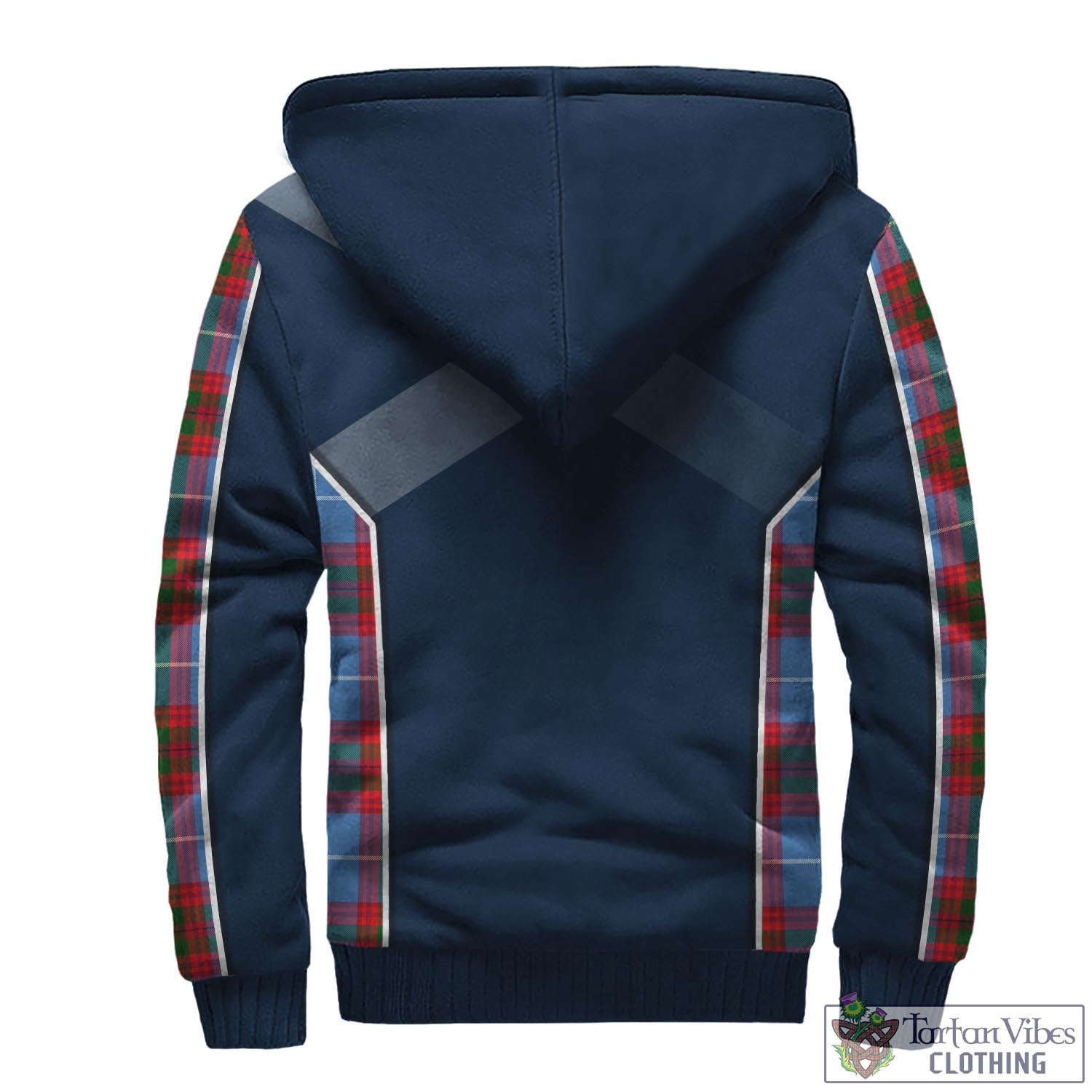 Tartan Vibes Clothing Congilton Tartan Sherpa Hoodie with Family Crest and Lion Rampant Vibes Sport Style