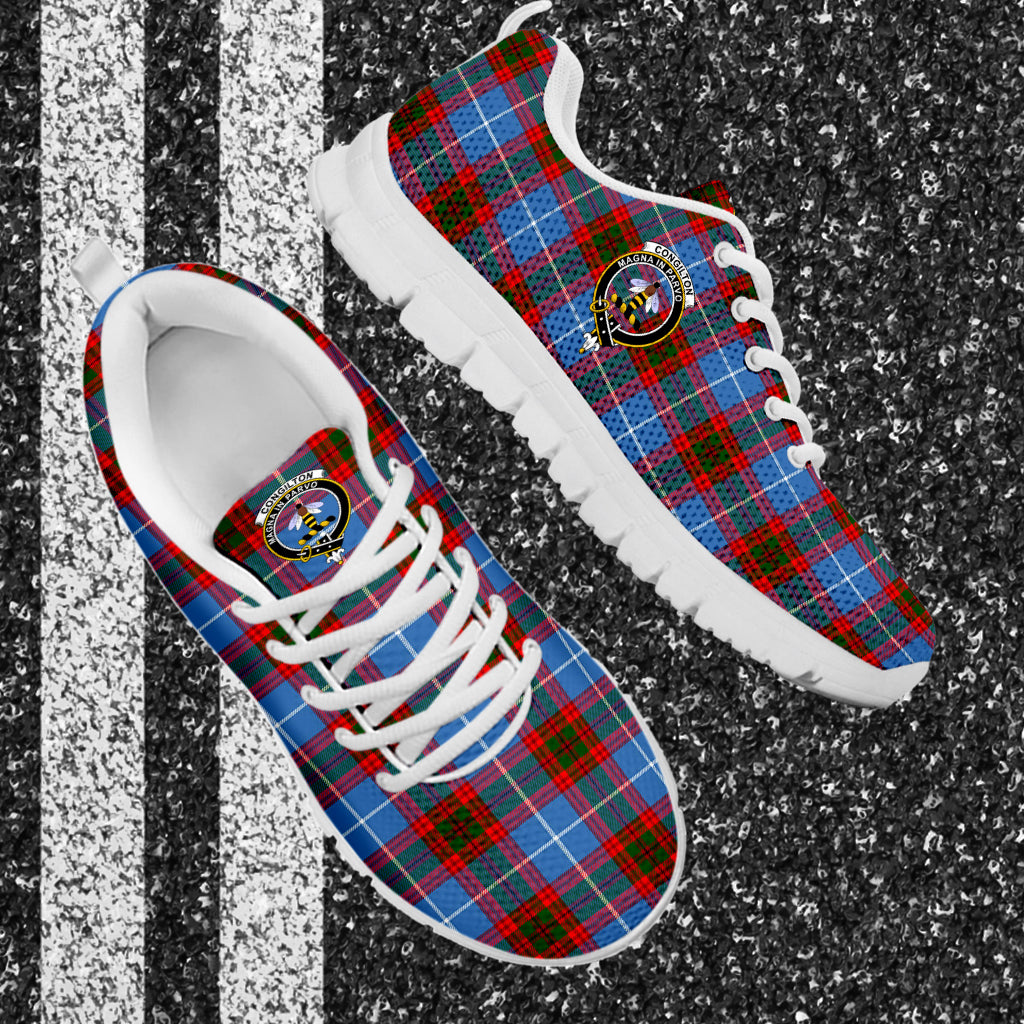 Congilton Tartan Sneakers with Family Crest - Tartan Vibes Clothing