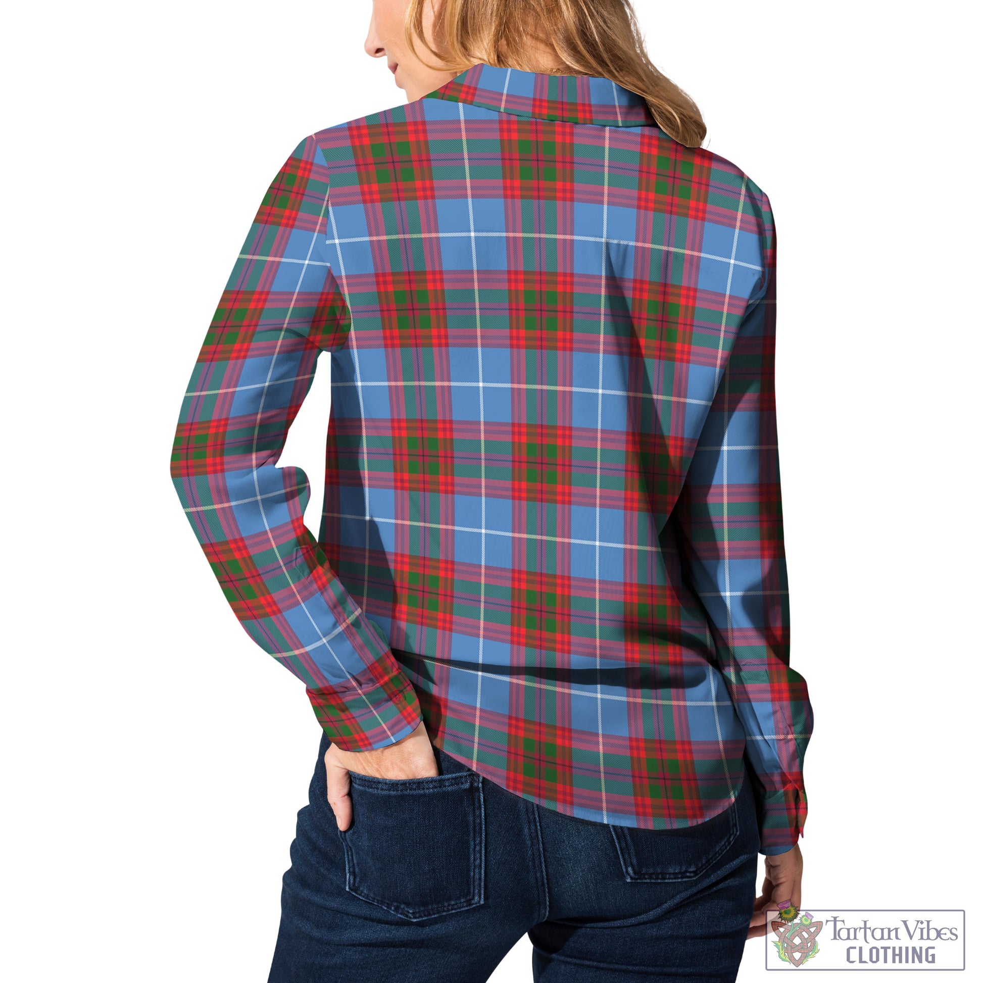 Tartan Vibes Clothing Congilton Tartan Womens Casual Shirt with Family Crest