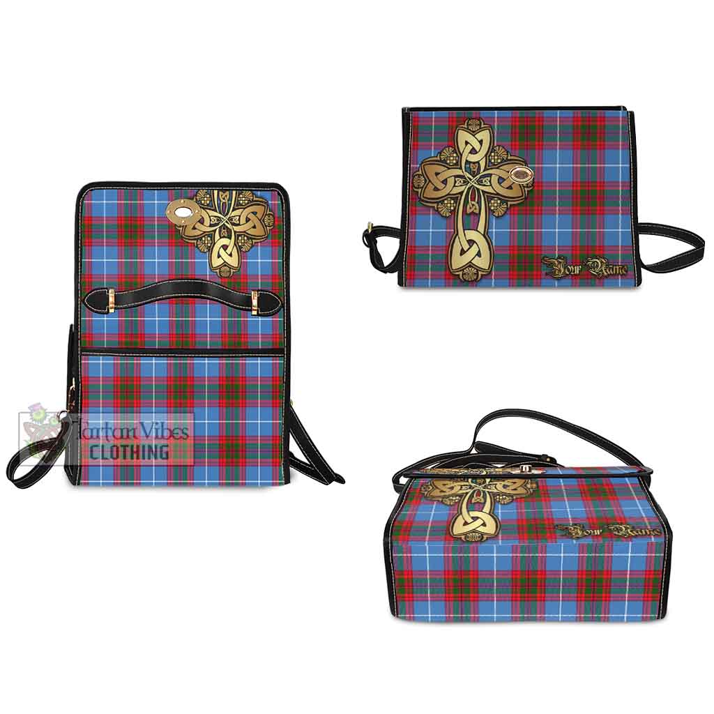 Tartan Vibes Clothing Congilton Tartan Waterproof Canvas Bag Golden Thistle Celtic Cross Style