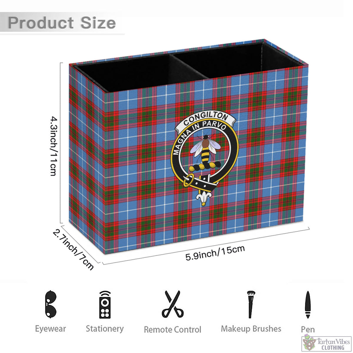 Congilton Tartan Pen Holder with Family Crest - Tartan Vibes Clothing