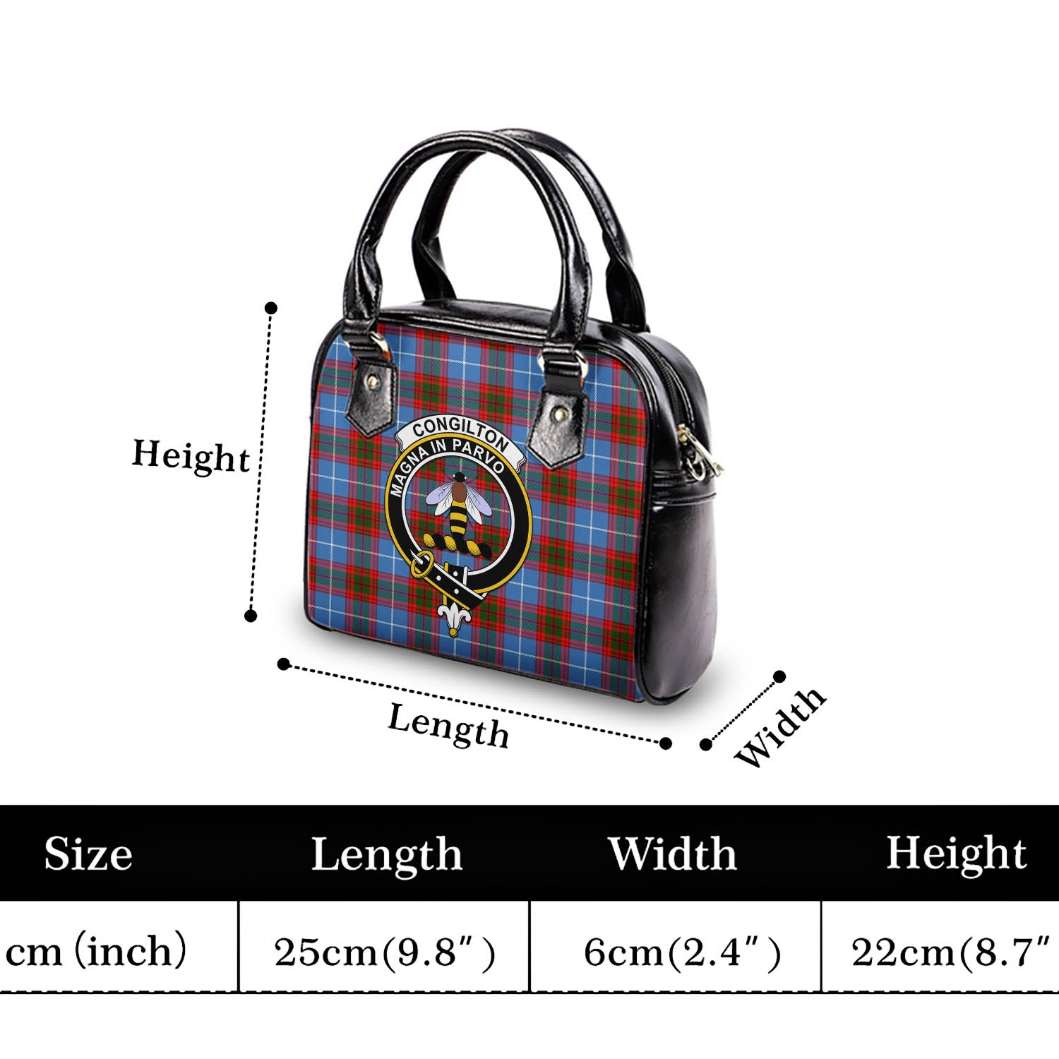 Congilton Tartan Shoulder Handbags with Family Crest - Tartanvibesclothing