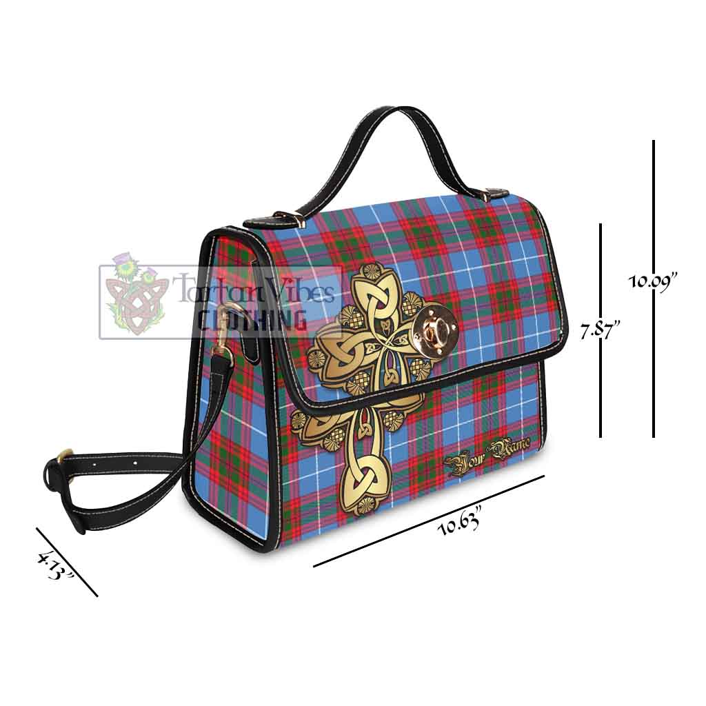 Tartan Vibes Clothing Congilton Tartan Waterproof Canvas Bag Golden Thistle Celtic Cross Style