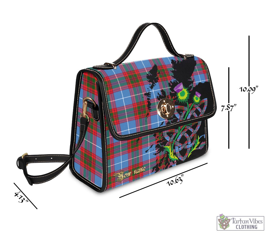 Tartan Vibes Clothing Congilton Tartan Waterproof Canvas Bag with Scotland Map and Thistle Celtic Accents