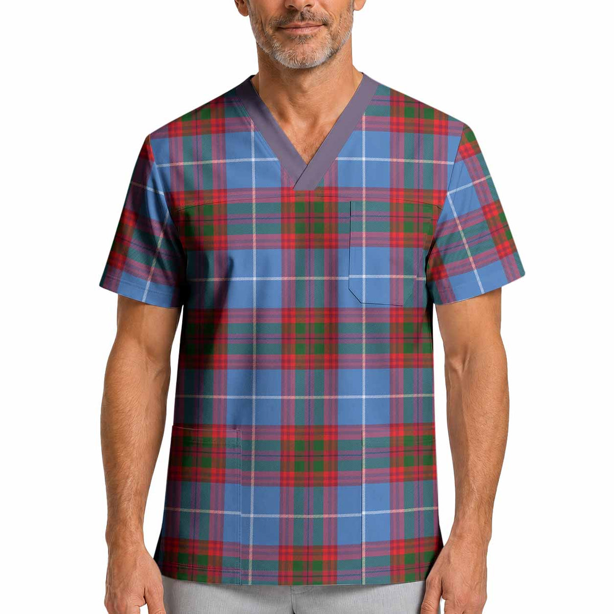 Congilton Tartan Scrub Top XL - Tartan Vibes Clothing
