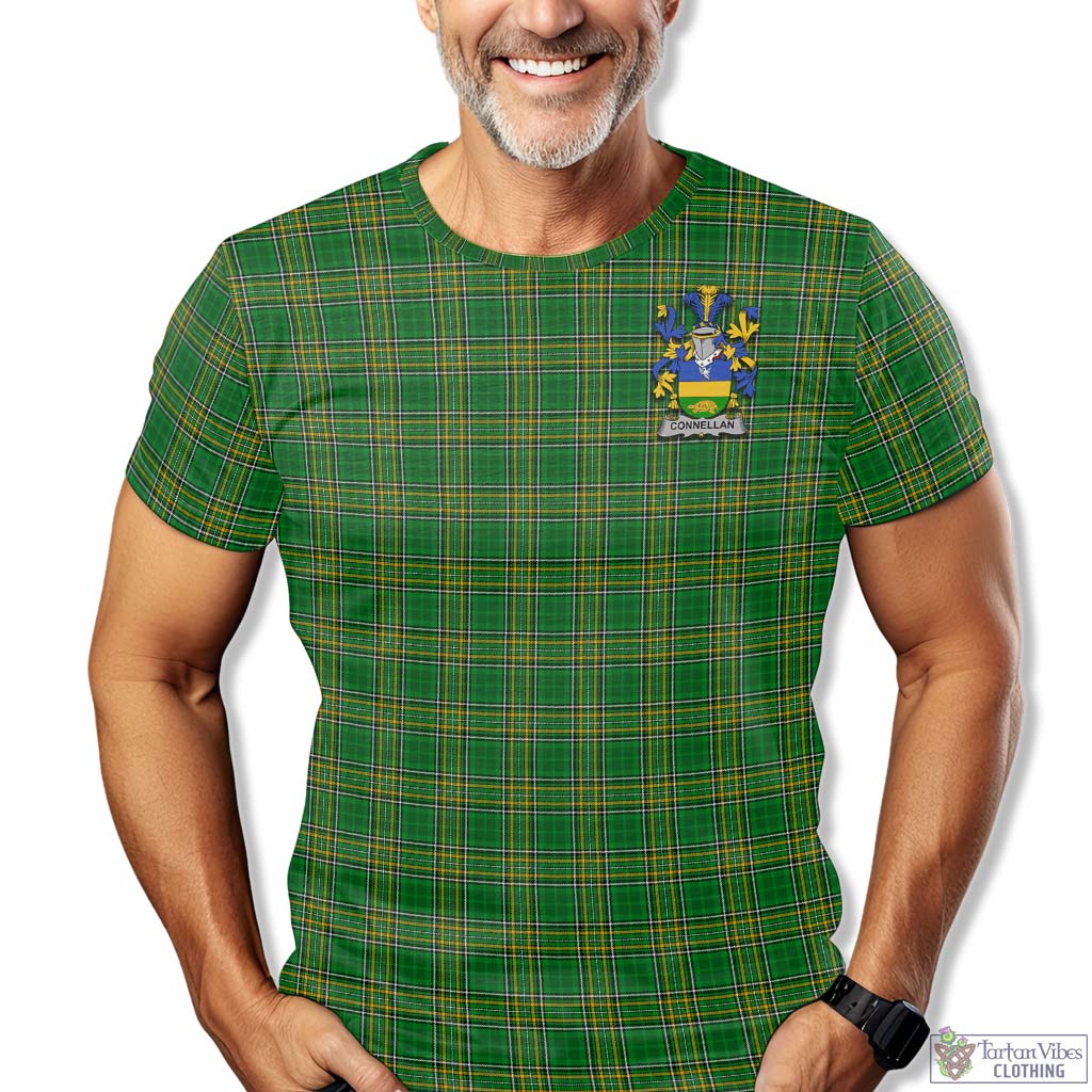 Tartan Vibes Clothing Connellan Ireland Clan Tartan T-Shirt with Family Seal