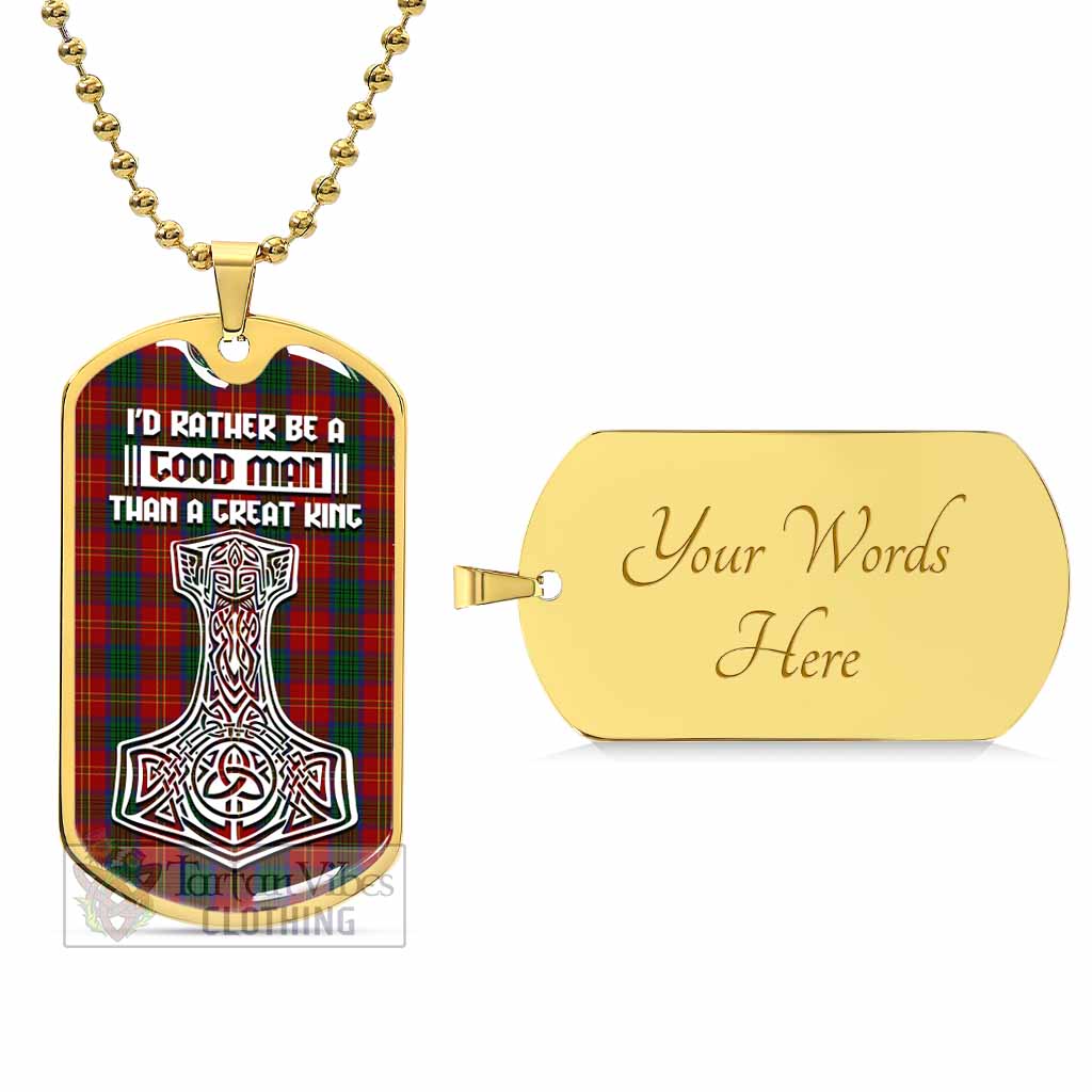 Tartan Vibes Clothing Connolly Tartan Dog Tag Necklace Viking Mjolnir Style