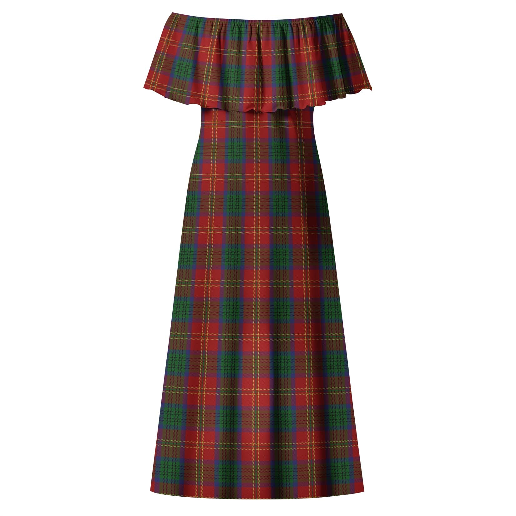 Connolly Dress Tartan Off Shoulder Long Dress - Tartanvibesclothing