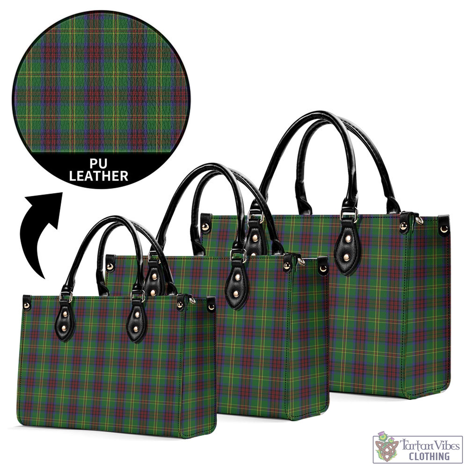 Tartan Vibes Clothing Connolly Hunting Tartan Luxury Leather Handbags