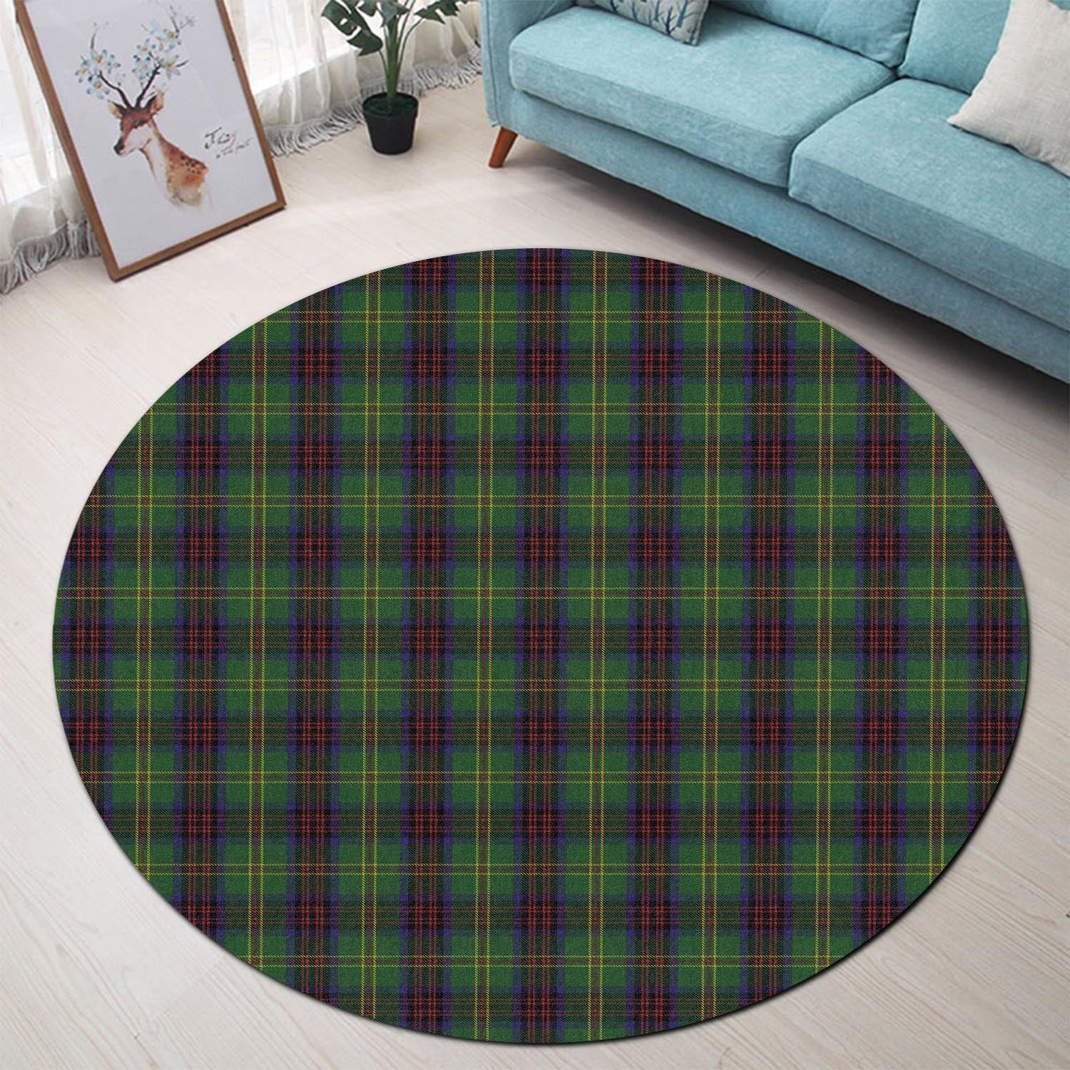 Connolly Hunting Tartan Round Rug - Tartanvibesclothing