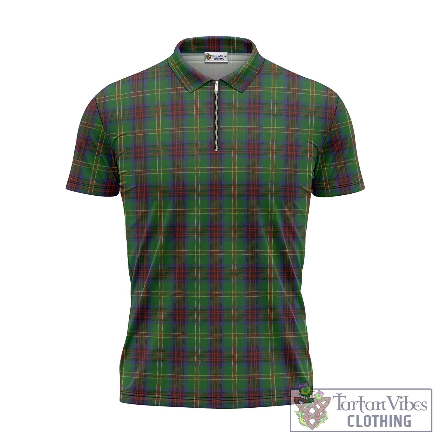 Tartan Vibes Clothing Connolly Hunting Tartan Zipper Polo Shirt