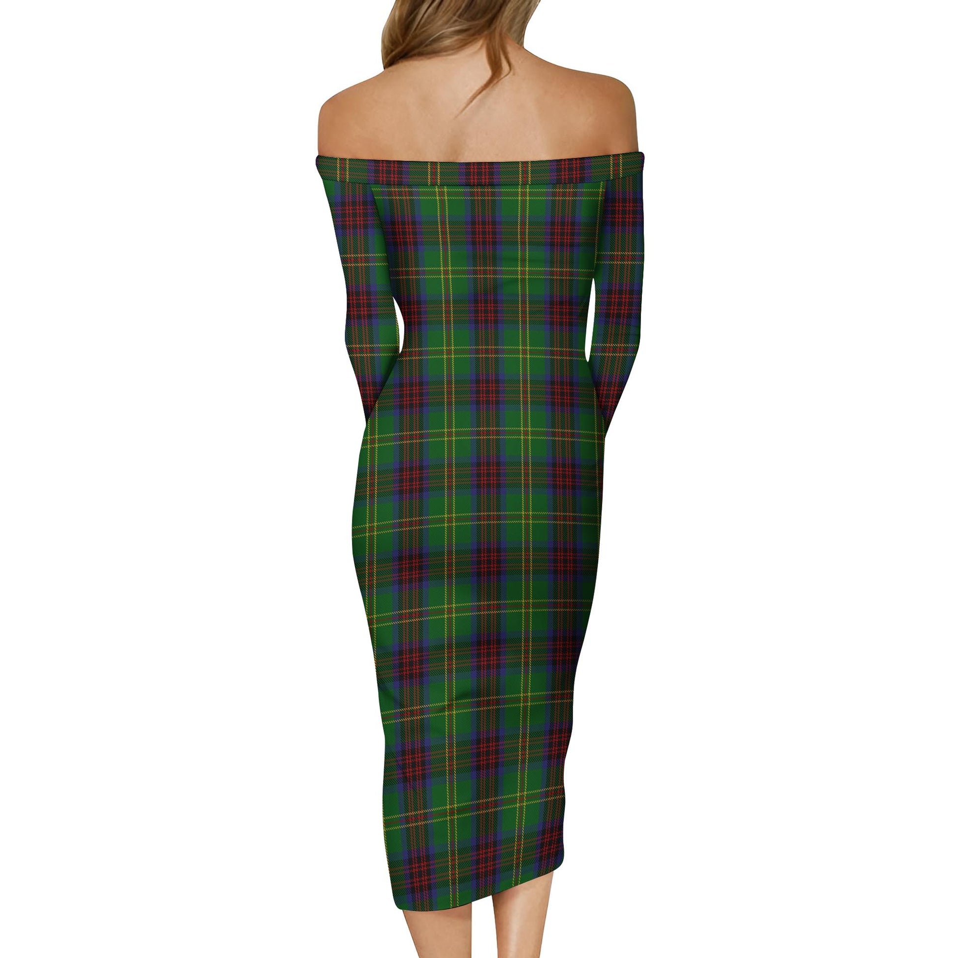 Connolly Hunting Tartan Off Shoulder Lady Dress - Tartanvibesclothing