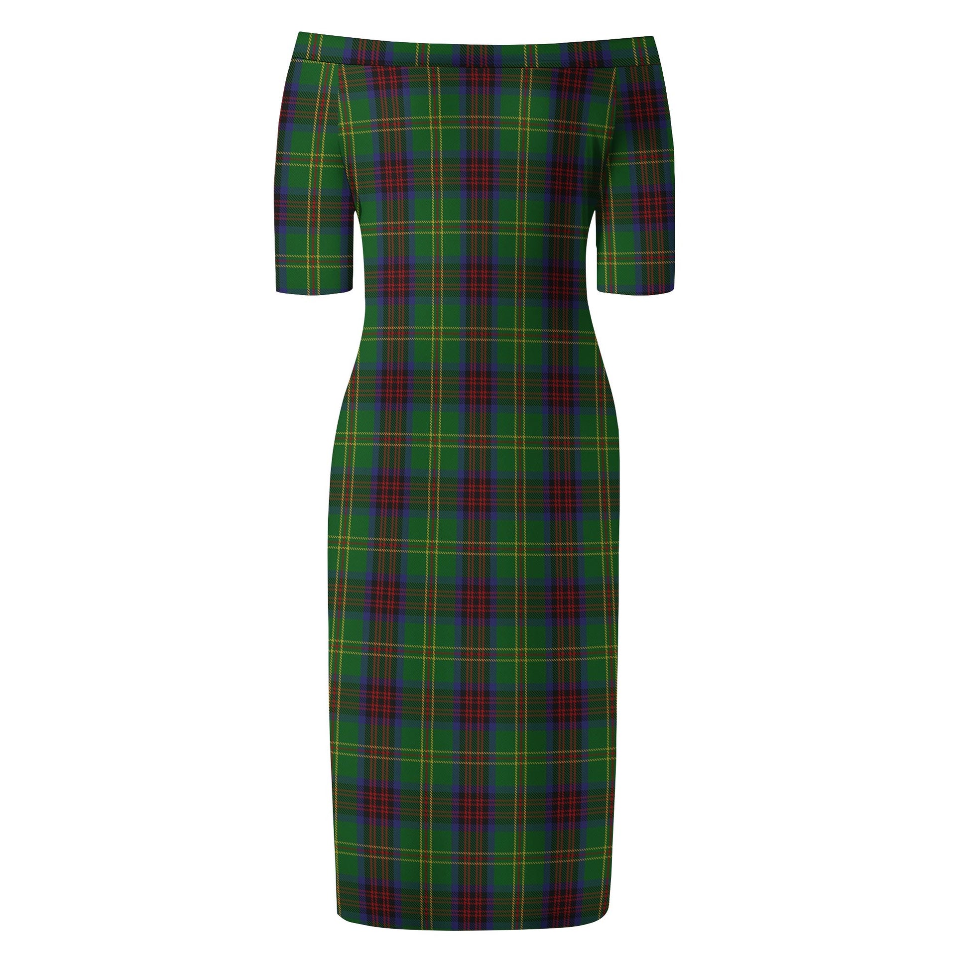 Connolly Hunting Tartan Off Shoulder Lady Dress - Tartanvibesclothing