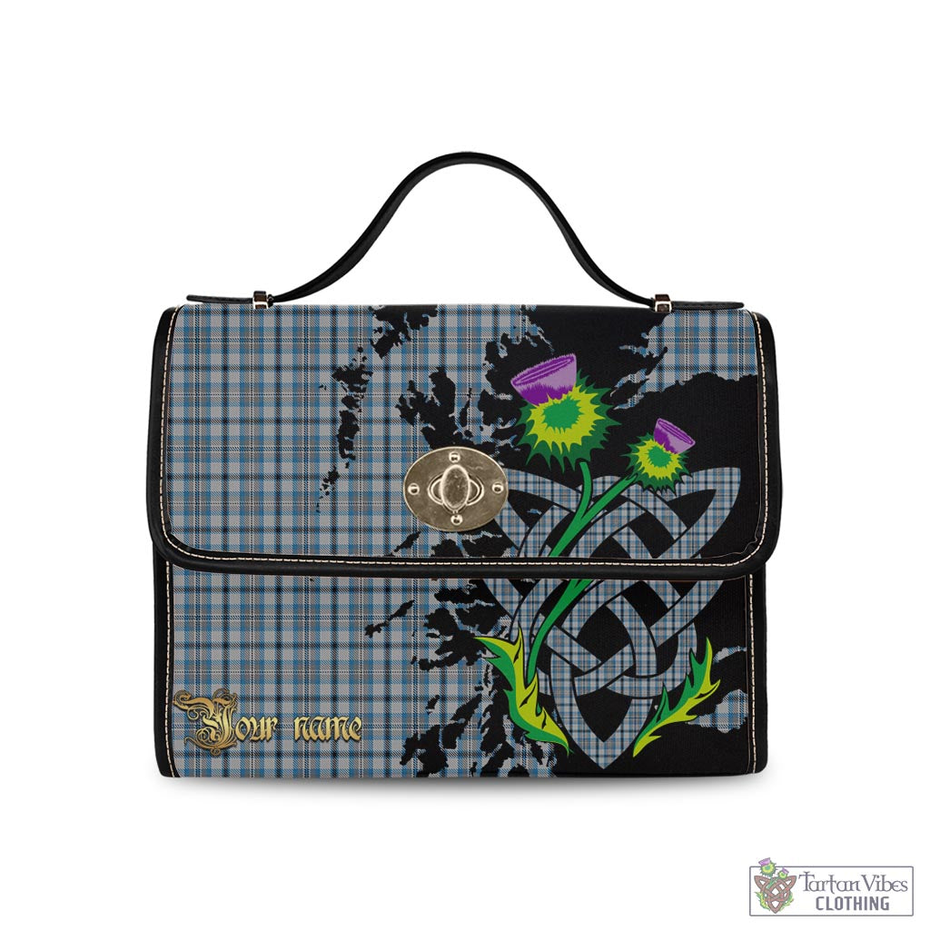 Tartan Vibes Clothing Conquergood Tartan Waterproof Canvas Bag with Scotland Map and Thistle Celtic Accents