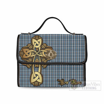 Conquergood Tartan Waterproof Canvas Bag Golden Thistle Celtic Cross Style