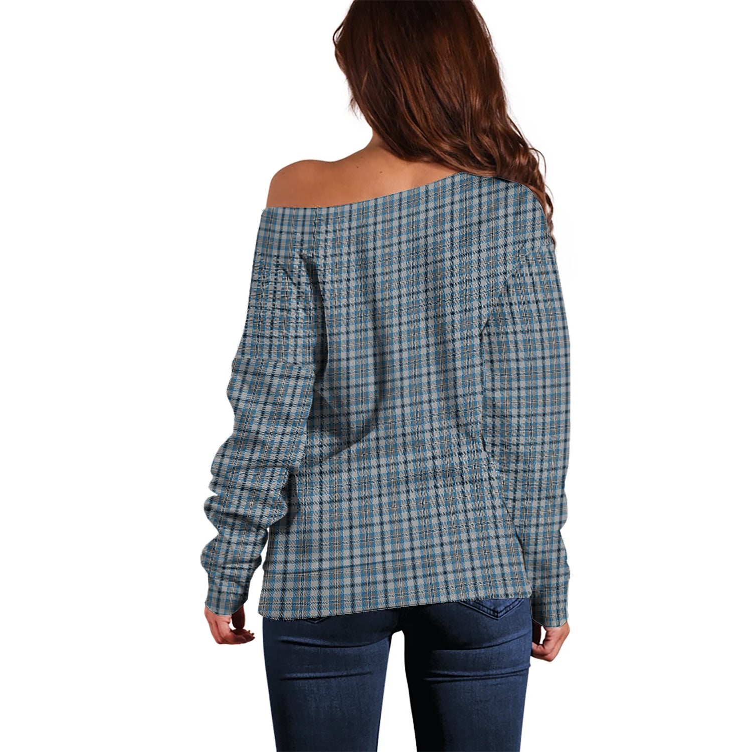 Conquergood Tartan Off Shoulder Women Sweater - Tartanvibesclothing