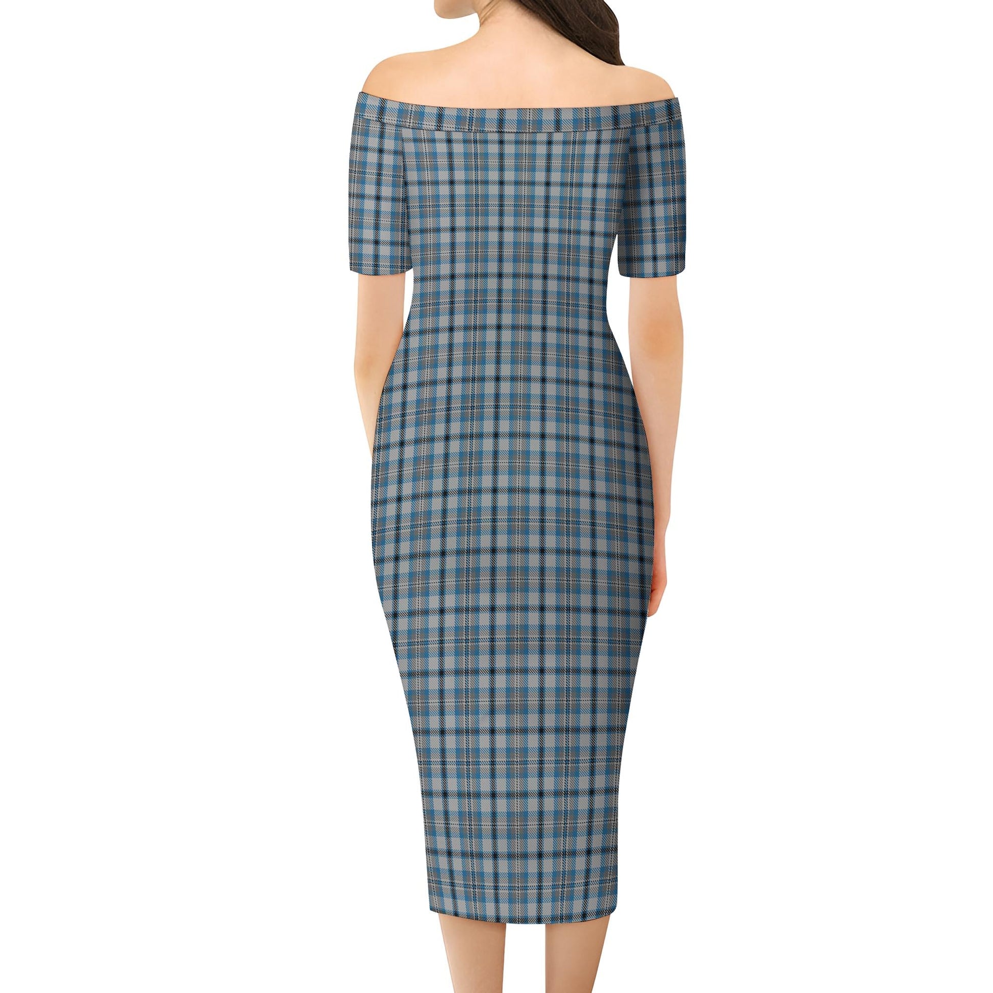 Conquergood Tartan Off Shoulder Lady Dress - Tartanvibesclothing