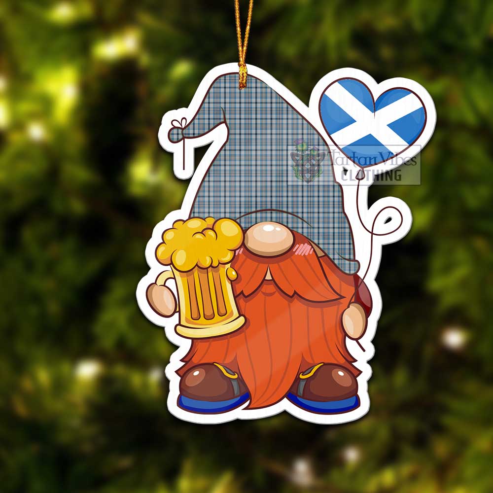 Tartan Vibes Clothing Conquergood Tartan Gnome Holding Beer Glass Christmas Ornament with Personalized National Flag