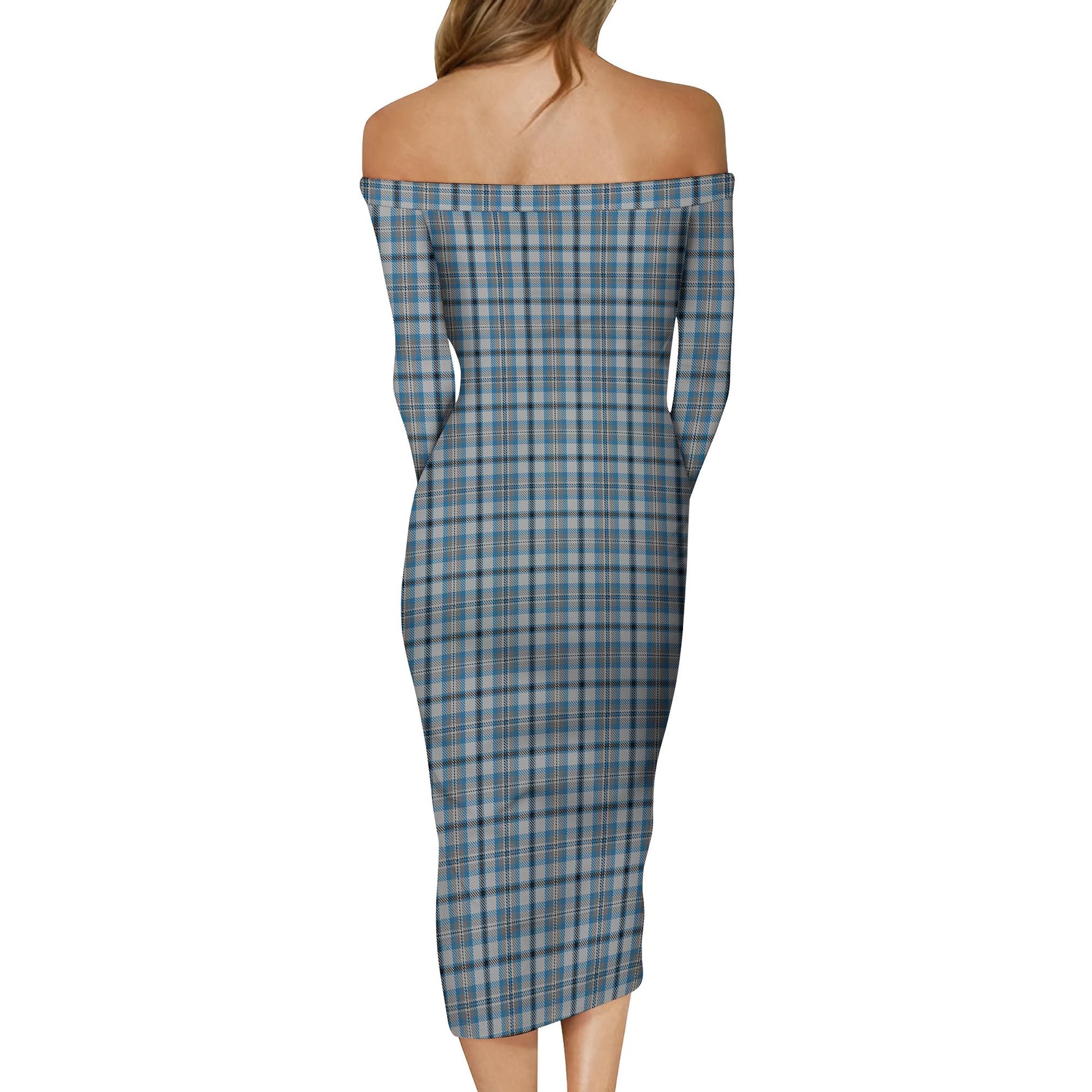 Conquergood Tartan Off Shoulder Lady Dress - Tartanvibesclothing