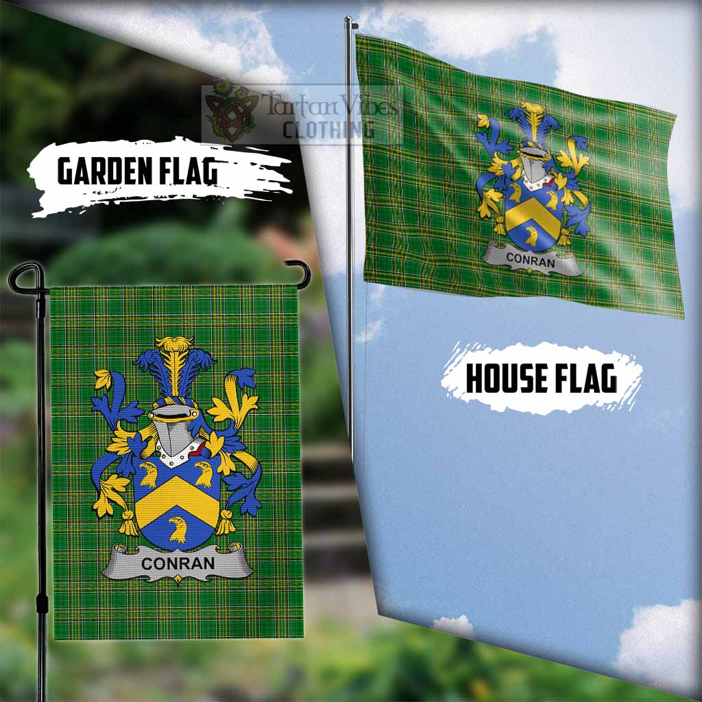 Tartan Vibes Clothing Conran Irish Clan Flag with Coat of Arms