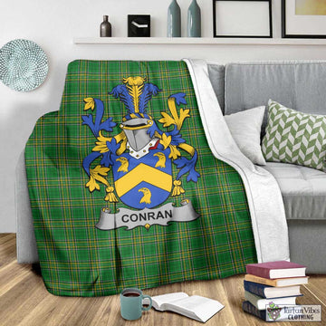 Conran Irish Clan Tartan Blanket with Coat of Arms - Tartan Vibes Clothing