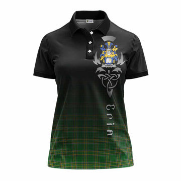 Conroy Irish Clan Women's Polo Shirt with Coat of Arms Erin Go Bragh Celtic Inspired Women - Tartan Vibes Clothing