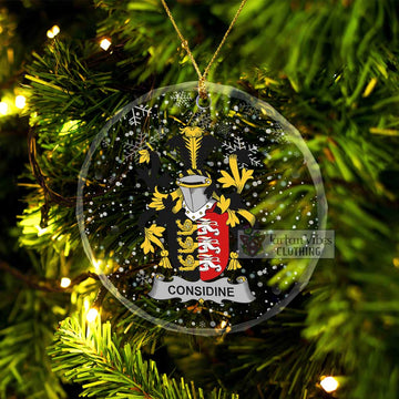 Considine Irish Clan Christmas Glass Ornament with Coat of Arms