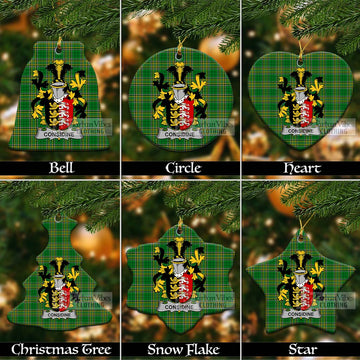 Considine Irish Clan Tartan Christmas Ceramic Ornament with Coat of Arms