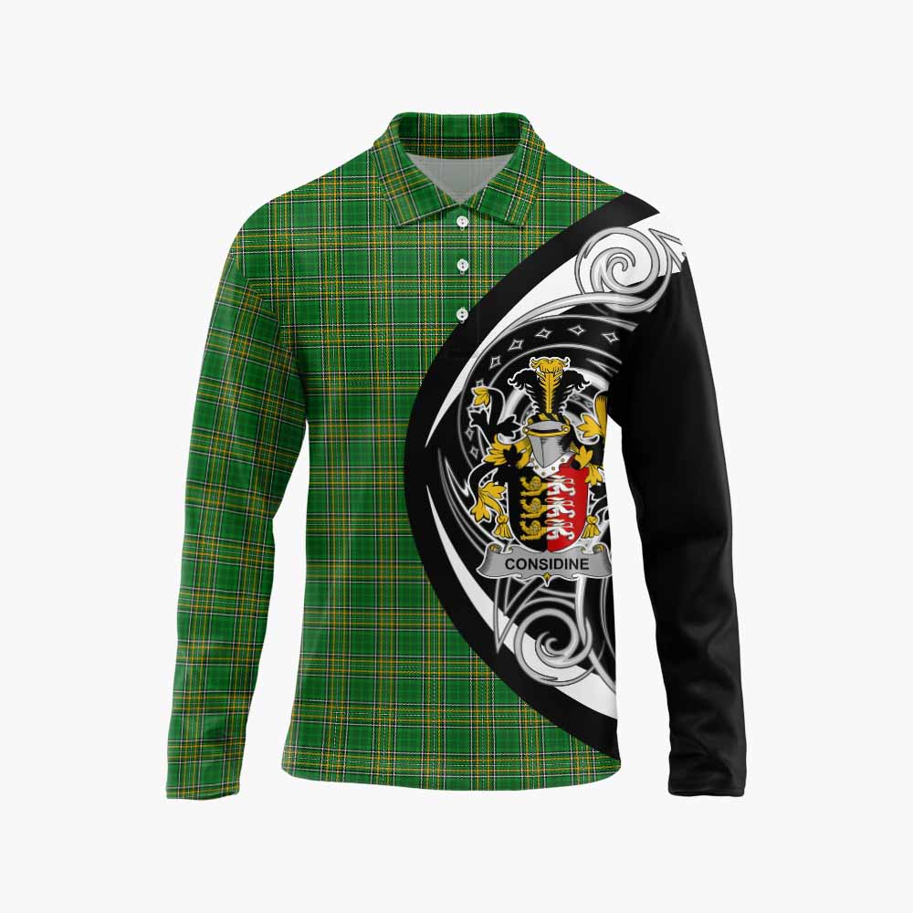 Considine Irish Clan Long Sleeve Polo Shirt Celtic Circle Style Unisex - Tartan Vibes Clothing