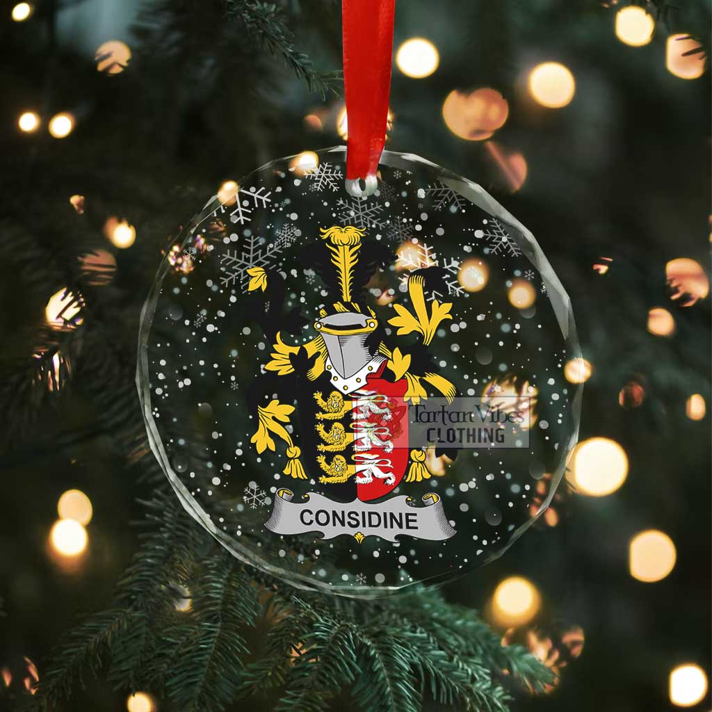 Considine Irish Clan Christmas Glass Ornament with Coat of Arms - 2D-tartanvibesclothing