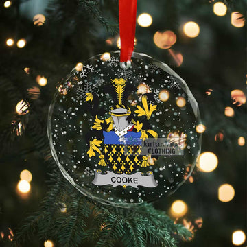 Cooke Irish Clan Christmas Glass Ornament with Coat of Arms