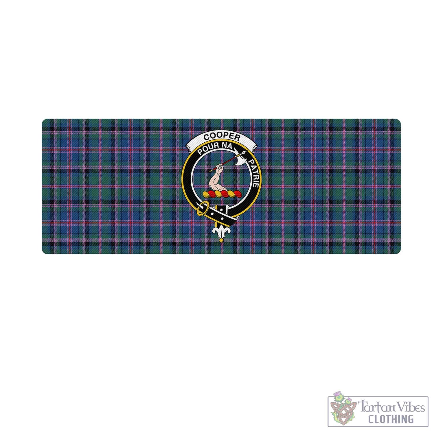 Tartan Vibes Clothing Cooper Tartan Mouse Pad with Family Crest