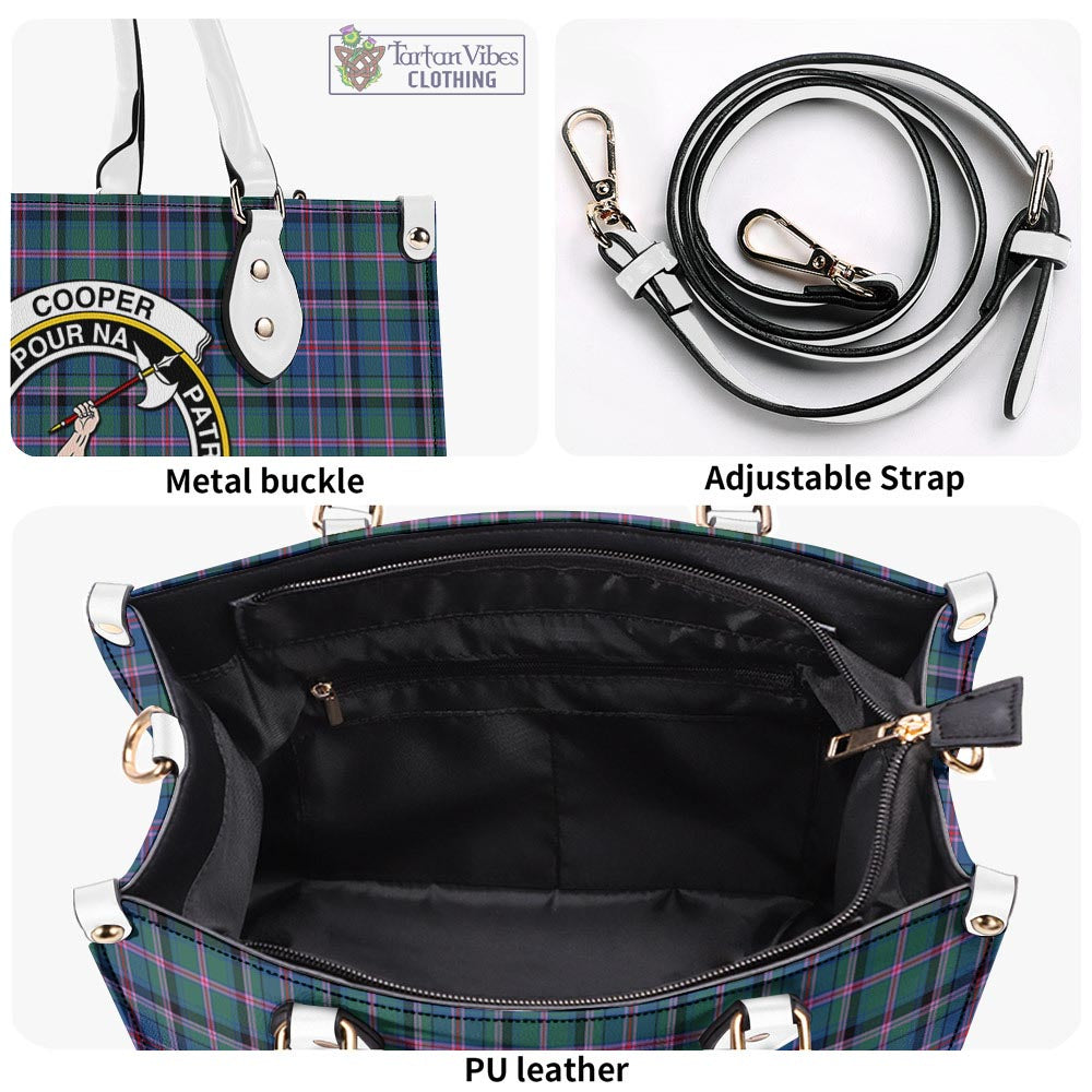 Tartan Vibes Clothing Cooper Tartan Luxury Leather Handbags with Family Crest