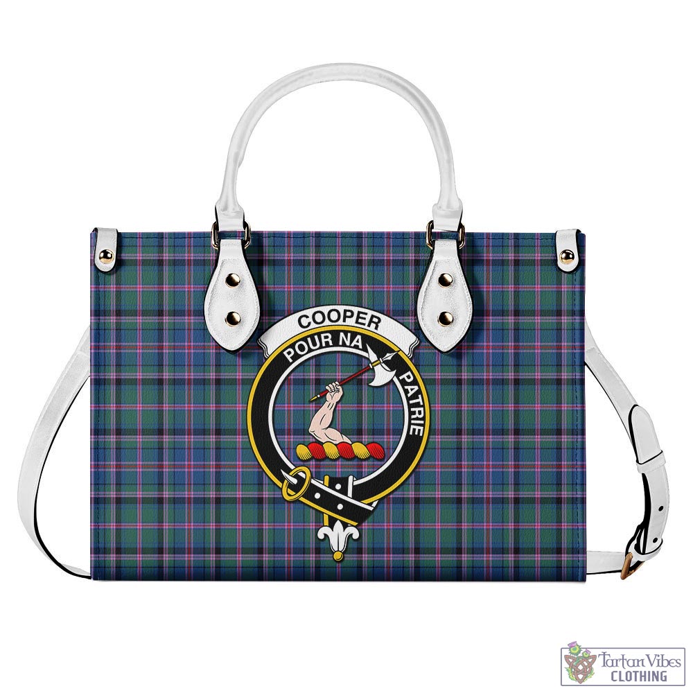 Tartan Vibes Clothing Cooper Tartan Luxury Leather Handbags with Family Crest