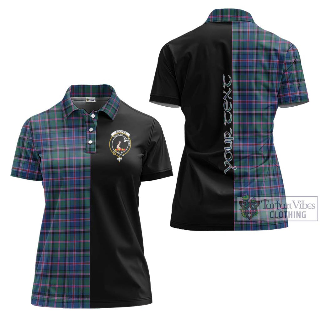 Cooper Tartan Women's Polo Shirt with Family Crest and Half Of Me Style Women - Tartanvibesclothing Shop