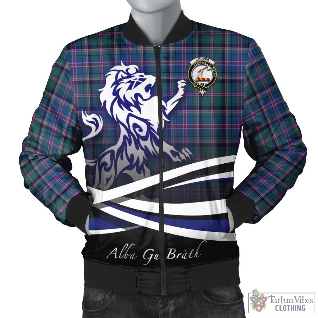 Tartan Vibes Clothing Cooper Tartan Bomber Jacket with Alba Gu Brath Regal Lion Emblem