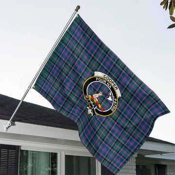 Cooper Tartan House Flag with Family Crest