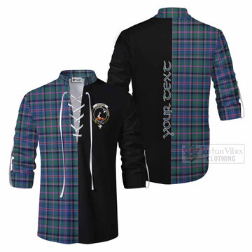 Cooper Tartan Ghillie Kilt Shirt with Family Crest and Half Of Me Style