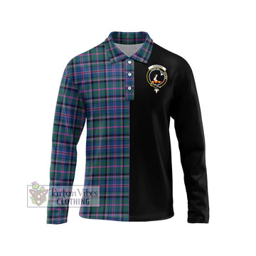 Cooper Tartan Long Sleeve Polo Shirt with Family Crest and Half Of Me Style