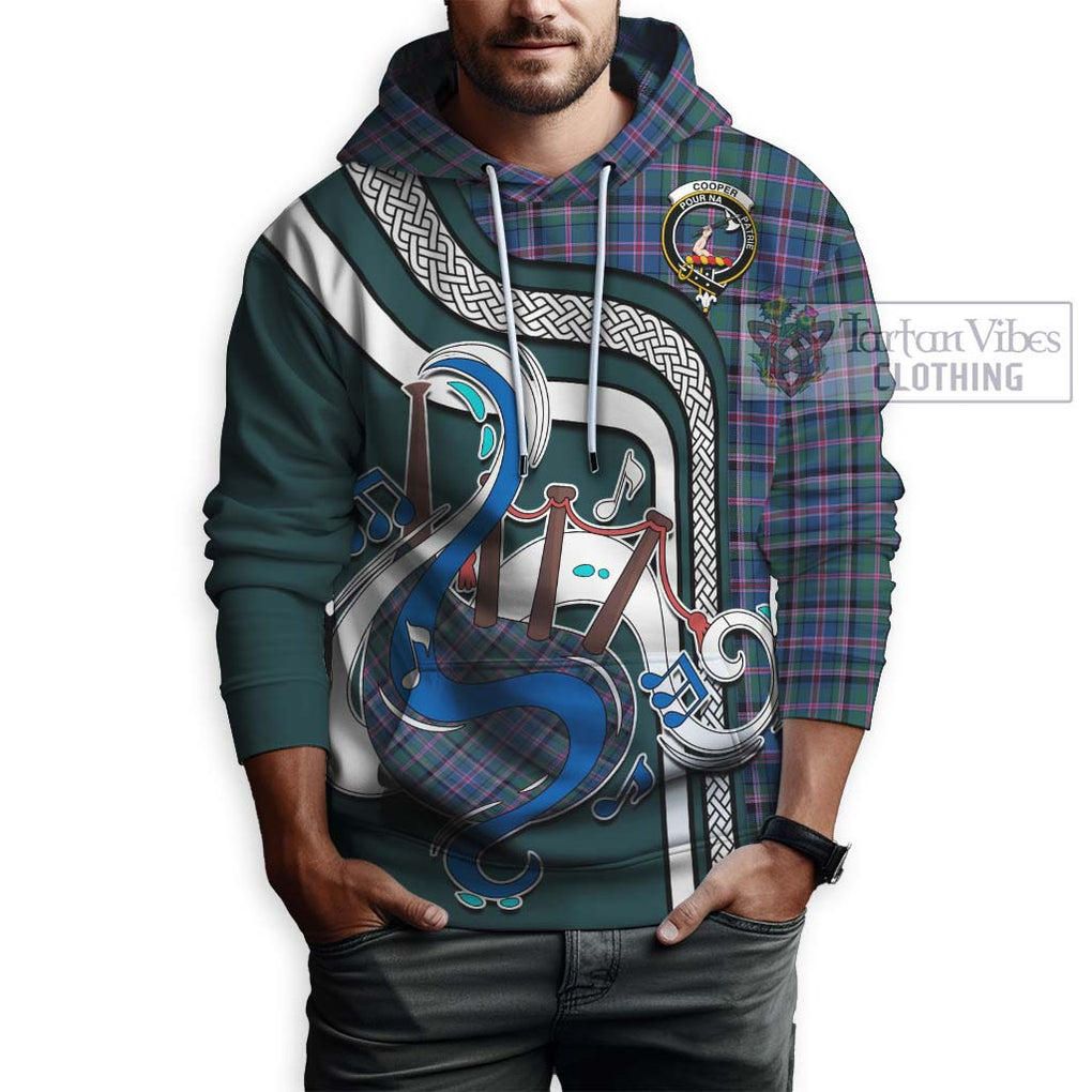 Cooper Tartan Hoodie with Epic Bagpipe Style Zip Hoodie - Tartanvibesclothing Shop