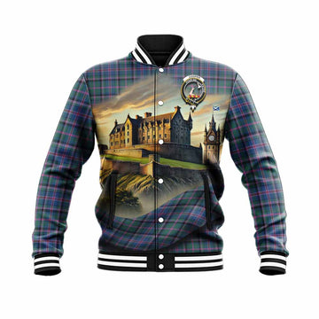 Cooper Tartan Family Crest Baseball Jacket with Scottish Ancient Castle Style Unisex - Tartan Vibes Clothing