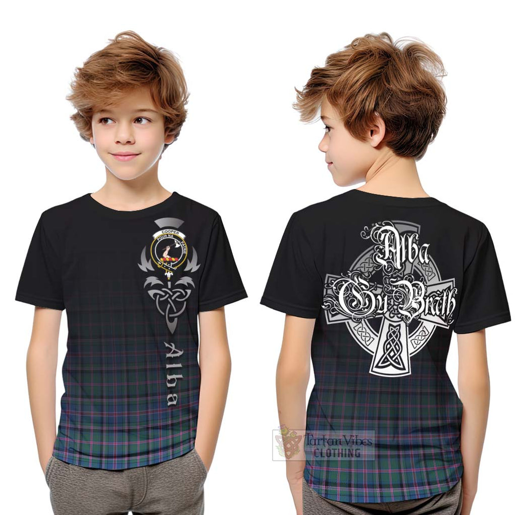 Tartan Vibes Clothing Cooper Tartan Kid T-Shirt Featuring Alba Gu Brath Family Crest Celtic Inspired