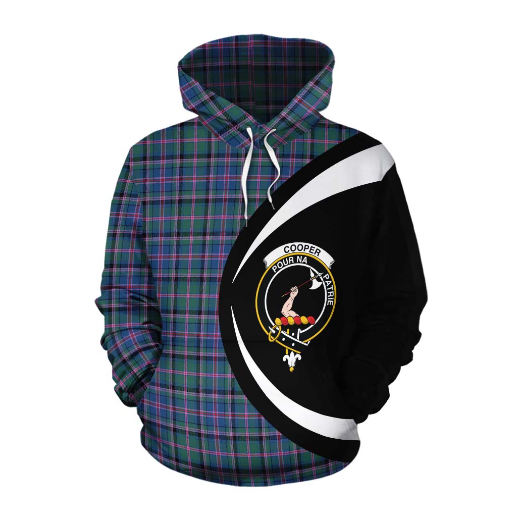 Tartan Vibes Clothing Cooper Tartan Cotton Hoodie with Family Crest Circle Style