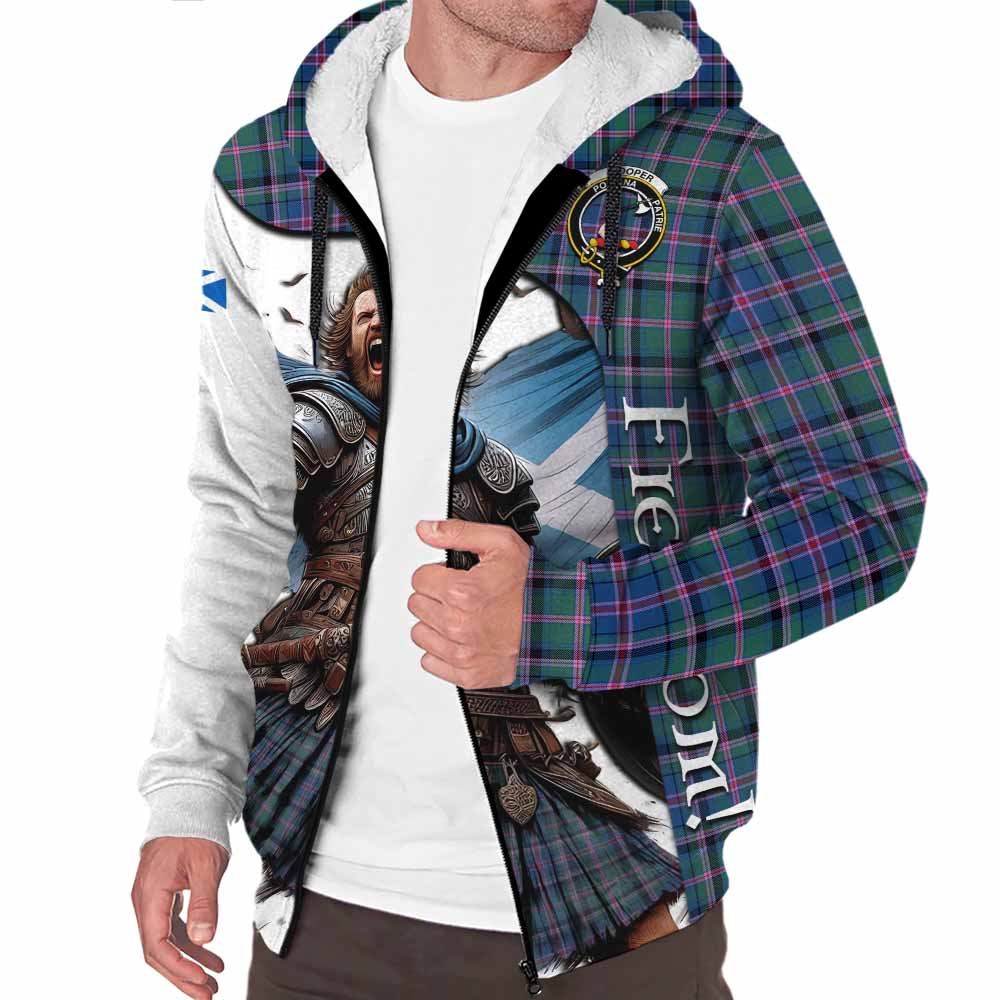 Tartan Vibes Clothing Cooper Crest Tartan Sherpa Hoodie Inspired by the Freedom of Scottish Warrior