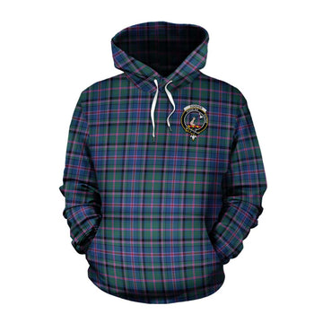 Cooper Tartan Cotton Hoodie with Family Crest Celtic Skull Style