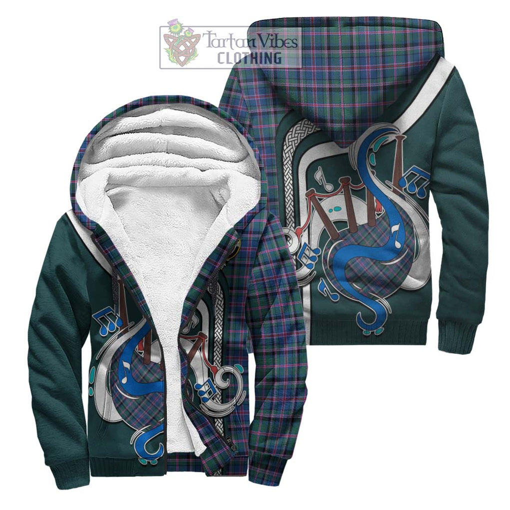 Cooper Tartan Sherpa Hoodie with Epic Bagpipe Style Unisex S - Tartanvibesclothing Shop