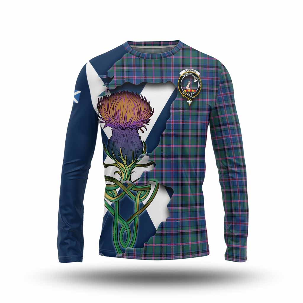 Cooper Tartan Family Crest Long Sleeve T-Shirt Scottish Thistle Celtic Inspired Unisex - Tartan Vibes Clothing