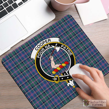 Cooper Tartan Mouse Pad with Family Crest